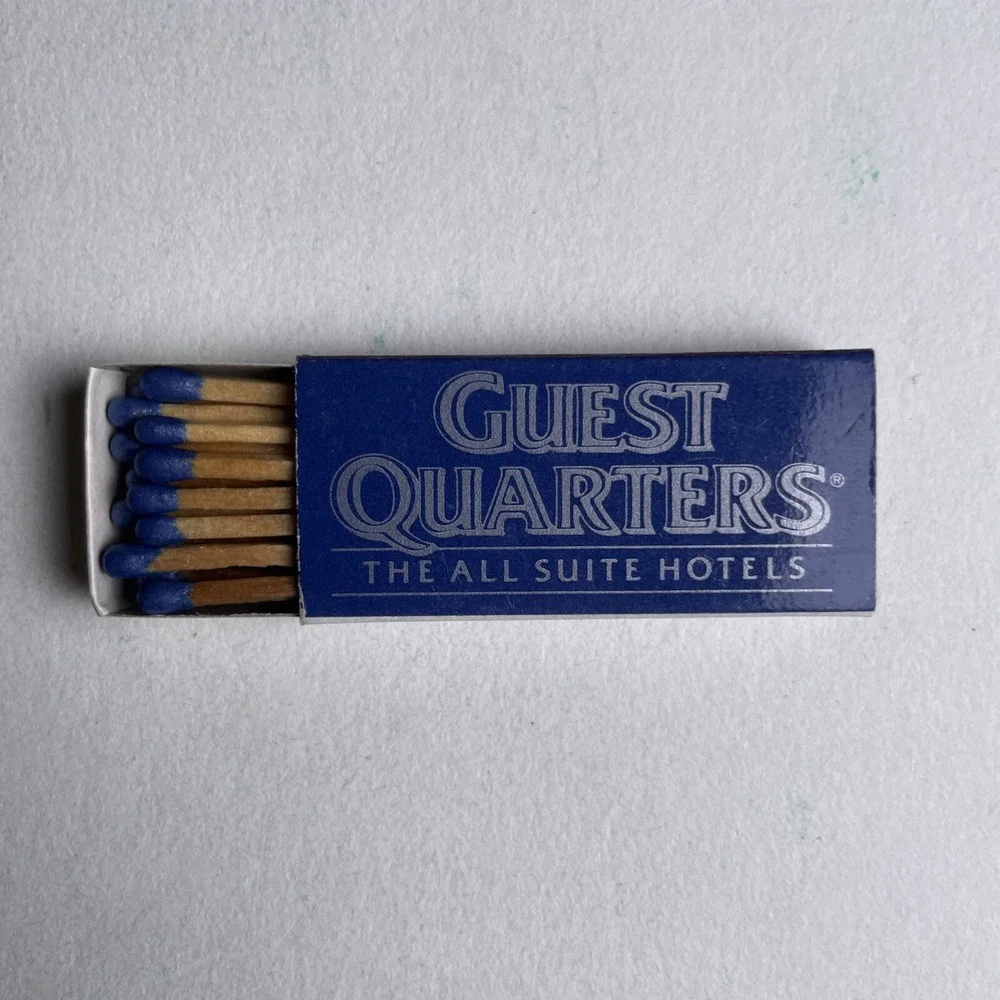 Vintage Matchbook Guest Quarters All Suite Hotel Blue White NY